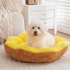 Winter Pet Bed Flower Shaped Plush Dog Bed with Anti-slip Bottom Fluffy Pet Bed with Removable Washable Cover for Small Dogs Cats