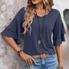 Модная и сексуальная женская двухслойная футболка с короткими рукавами и рюшами