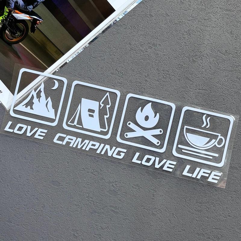 CANPING LOVE LIFE Наклейки для кемпинга на автомобиль Wilderness Campfire Adventure Car Decoration Stickers Coffee RV Off Road Водонепроницаемые