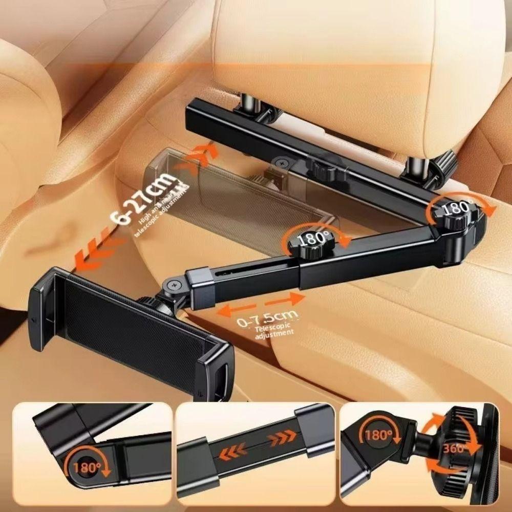 Rotating Stand Car Headrest Tablet Holder Adjustable Telescopic Tablet Bracket Car Rear Seat