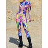 Adult Halloween Colorful Sci-fi Jumpsuit Cyberpunk Bodysuit Burning Man Zentai Suit Holiday Party Morphsuits Couple Rave Outfits