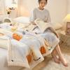 Thick Warm Milk Velvet Winter Blanket for Bed Large Faux Lambswool Weighted Blanket Cartoon Double Sided Plush Quilted Comforter