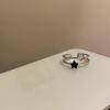 Fashion Star Zircon Crystal Rings for Women Girls Double Layer Ring Aesthetic Jewelry Accessories New Trend