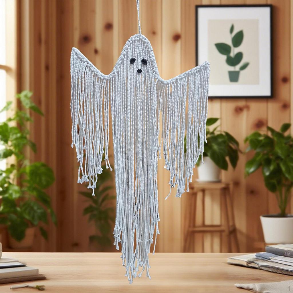 Halloween Macrame Decoration, Decor, Scene Layout Hanging Ornament Pendant for Entryway