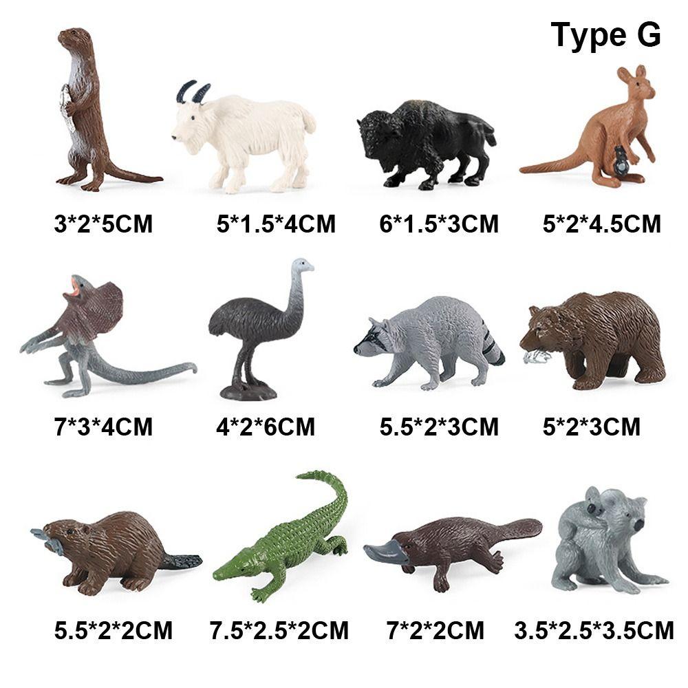 12pcs Mini Insects Simulation Ocean Animal Figurine Dog Cat Wild Animal Model Kids Toys