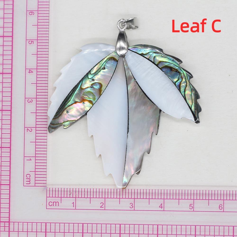 Natural Abalone Pendant Tree Leaf Charm Mother of Pearl Shell Pendants for Women Jewelry Making DIY Necklace Gift