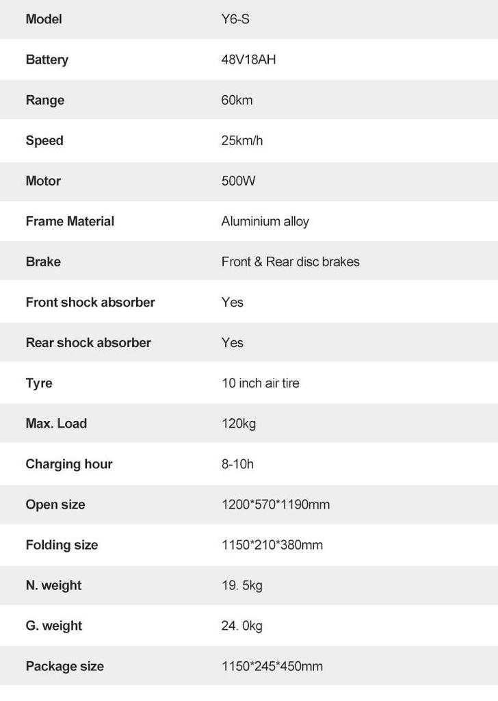 Электросамокат Joyor Y6-S — двигатель мощностью 500 Вт, аккумулятор 48 В, передние и задние дисковые тормоза для плавной и надежной езды(НЕТ ЭБЭ)