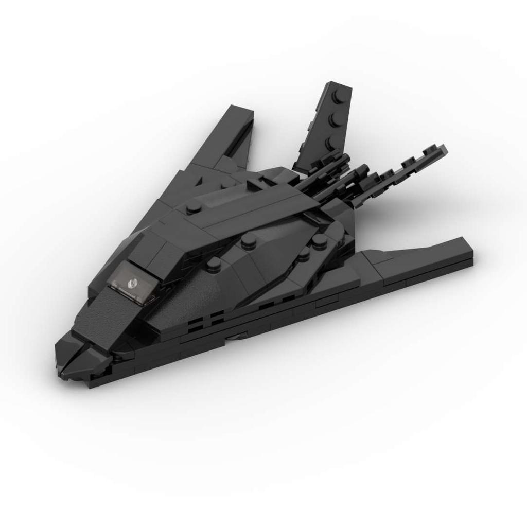 MOC Building Blocks Military Series F-117 Nighthawk Stealth Fighter Jet with Stand Aircraft Model Children's Assembly Toy