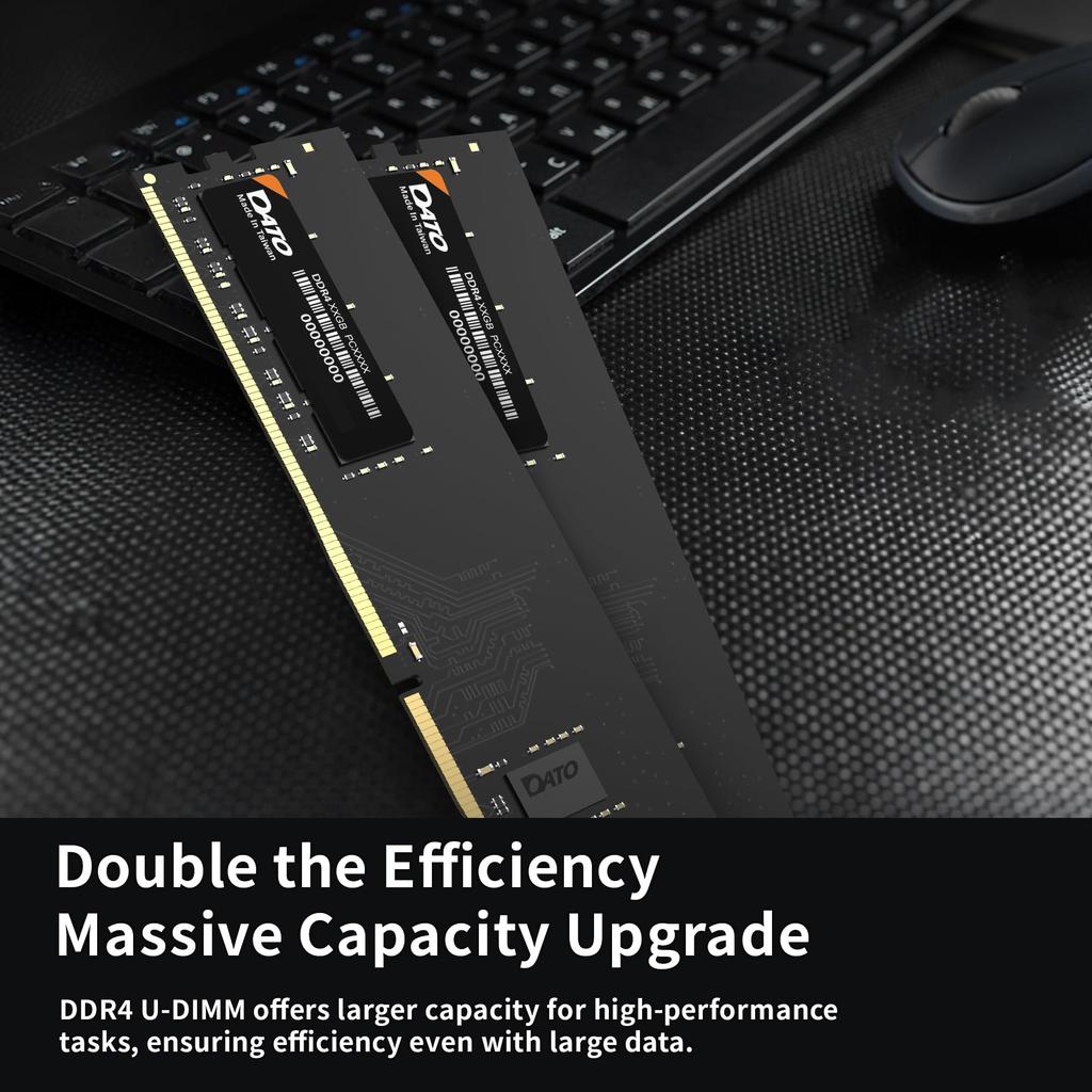 DATO DDR4 RAM 32GB CL22 288Pin Unbuffered Desktop Memory Module 3200MHz, PC4-25600 1.2V Non-ECC Dimmable,