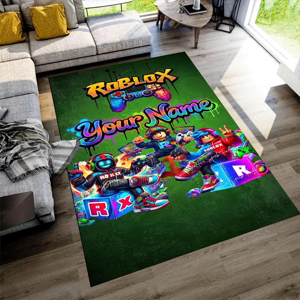 Roblox Customized Name Area Rug Suitable for Game Room Foyer Decorate room Dormitory Anti-slip Rug Office home decor Best for Christmas