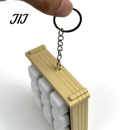 Tactile Fidget for Focus 3D Printed Fermented Tofu Shaped Clicker Toy, Simulation Mechanical Keychain Keychain, Novelty Stress Relief Push Button Toy