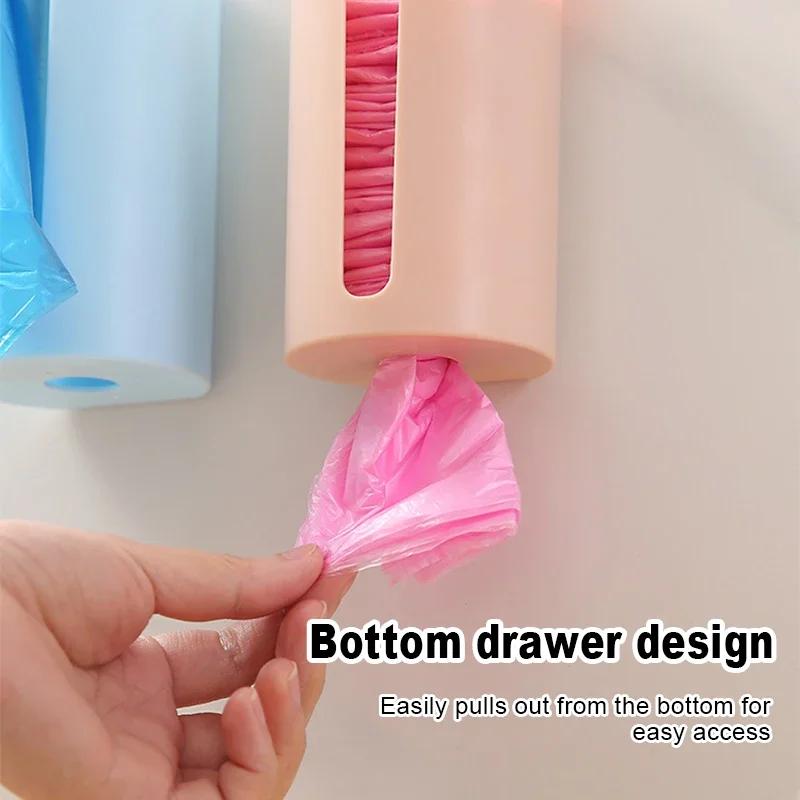 Настенный пластиковый мешок для мусора без гвоздей, держатель для мешка для мусора, ящик для хранения, контейнер с ватным тампоном для дома, кухни, ванной комнаты