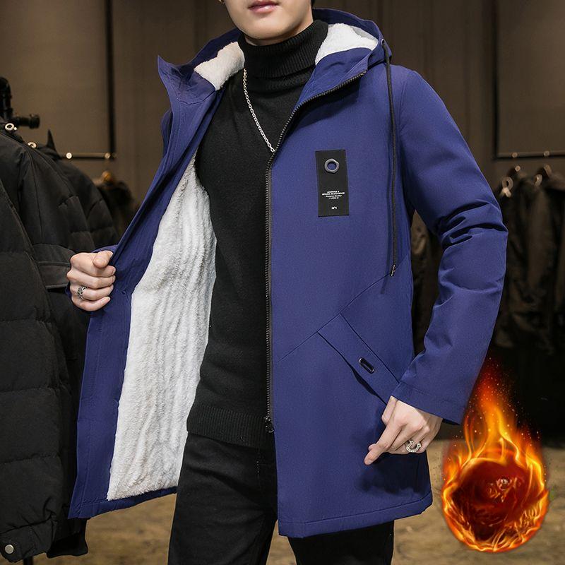 Осенне-зимний модный тренд, однотонное флисовое пальто большого размера для мужчин, повседневное свободное толстое теплое пальто большого размера