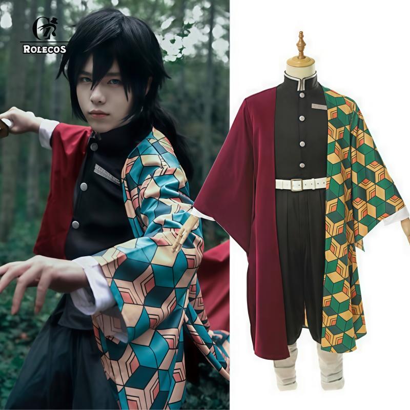 Аниме Kimetsu No Yaiba Tomioka Giyuu аксессуары для костюмов для косплея Pak Uniformen Kostuums Pruik Kind Volwassen Feest Cadeau