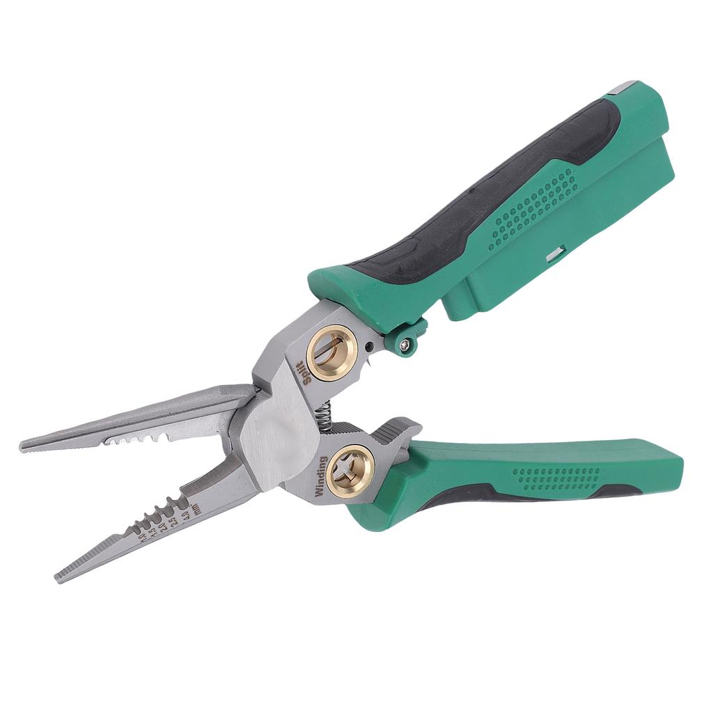 Electrical Pliers Multi Functional Wire Stripping Crimping Cutting Splitting Winding Pliers with Voltage Tester