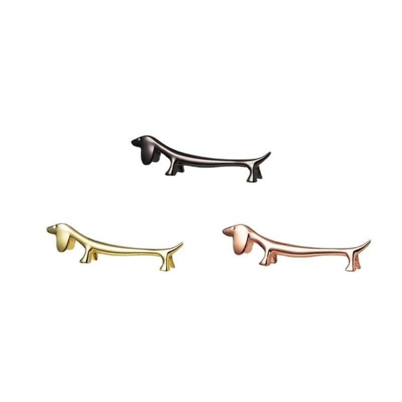 Convenient Zinc Alloy Sausage Dog Chopstick Stands Handy Dachshund Chopstick Stand Holder Durable Kitchen Accessories