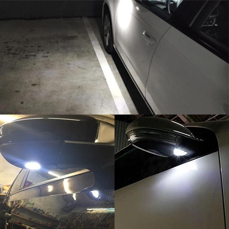 2x белых светодиодных лампы подсветки луж под боковым зеркалом для VW Volkswagen Jetta 10-15/EOS 09-11/Passat B7 2010~/CC 09-12/Scirocco 09-14