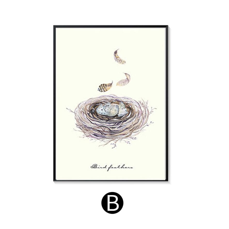 Nordic Poster Picture Cute Bird Family Wall Art Canvas Painting Wall Poster Home Decoration Art Living Room Decoration Unframed