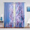 Pink Magnolia Spring Flowers Sheer Curtains for Living Room Bedroom Kitchen Hotel Decoration Chiffon Tulle Voile Window Curtain