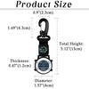 Clip Clock Digital Keychain Carabiner Watch Day of the Week Calendar Alarm Clock Compass LED Pocket Watch Nurse Watch 3ATM Waterproof Outdoor Fashion