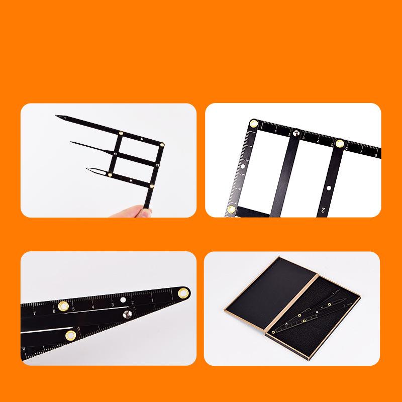 Калипер Золотого Сечения Бровей Точное Расположение Складной Нержавеющая Сталь Инструмент для Измерения Бровей Черный