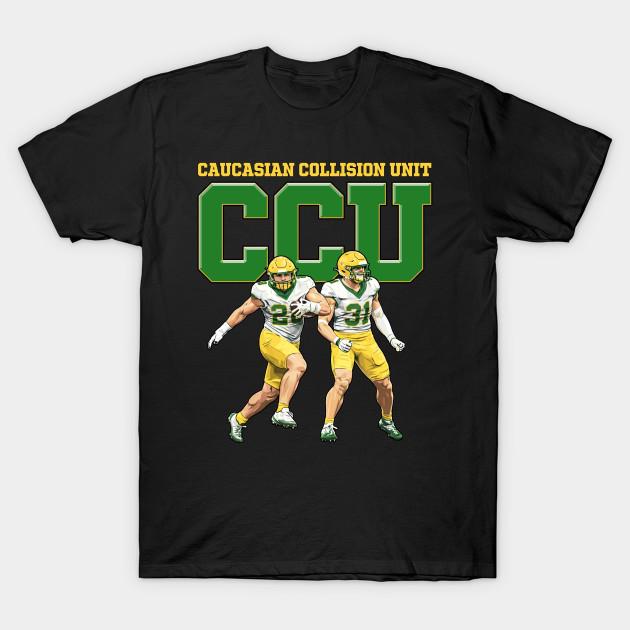 Men Black Print T-shirt Oregon-Ducks-Caucasian-Collision-Unit No-Cut Transfer Paper Print Cotton Tshirt