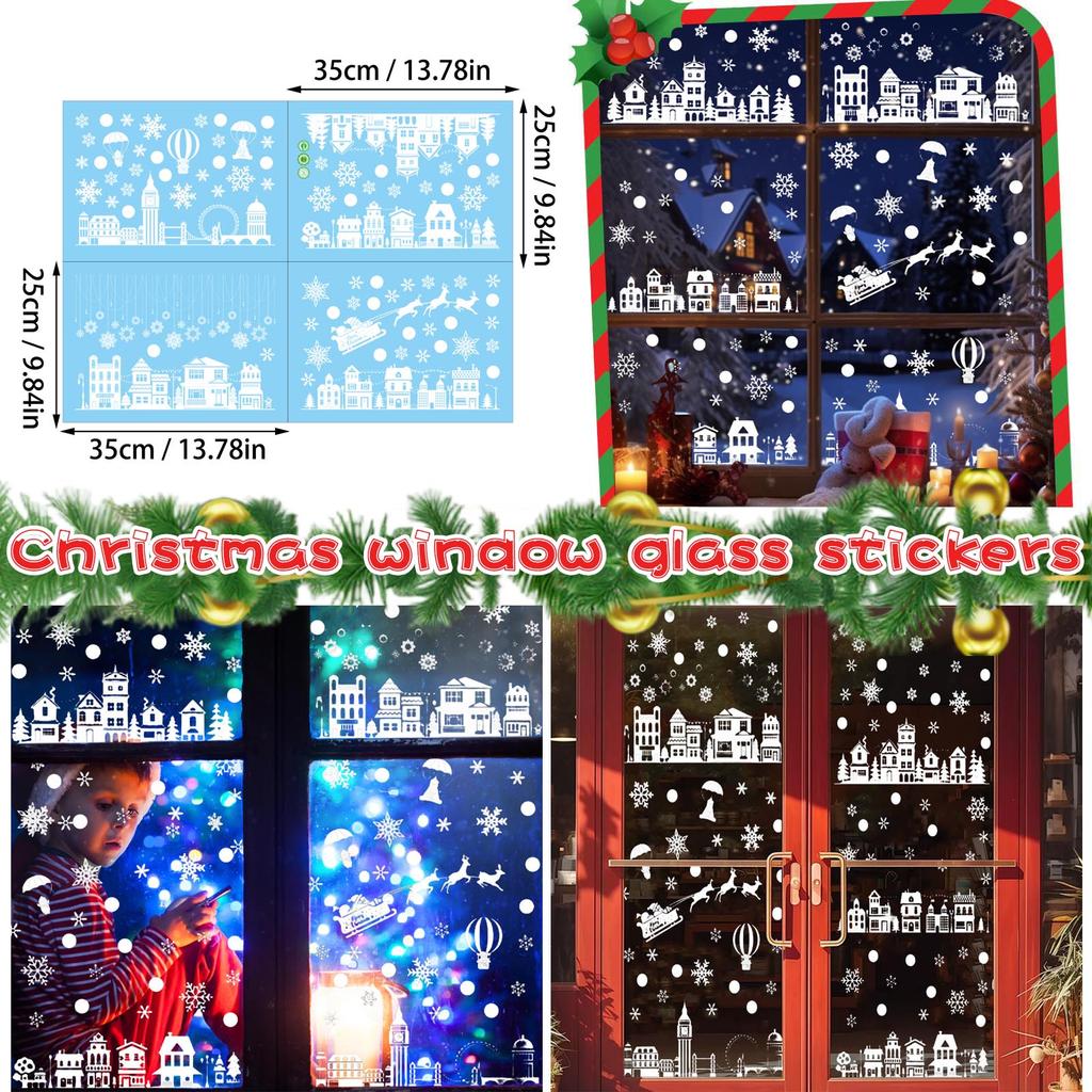 Christmas Decoration Static Stickers Cross-border House Stickers Snowflakes Shopping Mall Window Glass Stickers