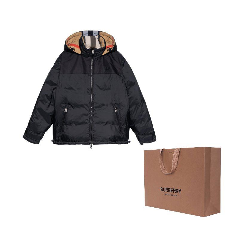 Burberry Двусторонняя преувеличенная клетчатая нейлоновая пуховая куртка 80331151