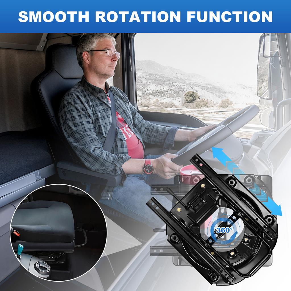 3mm Steel Plate Heavy Duty Seat Swivel Base 360 Degree Rotatable Rotating Seat Base W/ Slider for RV Van Camper Boat Truck & Bus