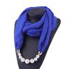 Elegant Chiffon Infinity Scarf with Pearl Necklace – Women’s Fashionable Solid Color Scarf for Casual & Formal Wear