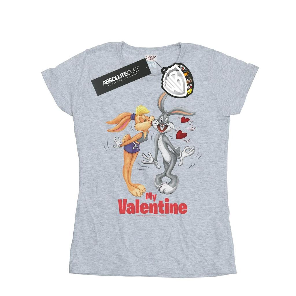 Looney Tunes Womens/Ladies Bugs Bunny And Lola Valentine´s Day Cotton T-Shirt