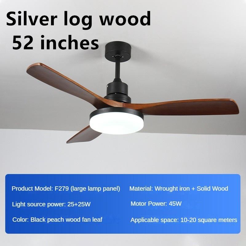 45 Вт бытовой интеллектуальный регулируемый частотный электрический вентилятор для гостиной, светильник из цельного дерева, ретро-вентилятор для ресторана, полный спектр