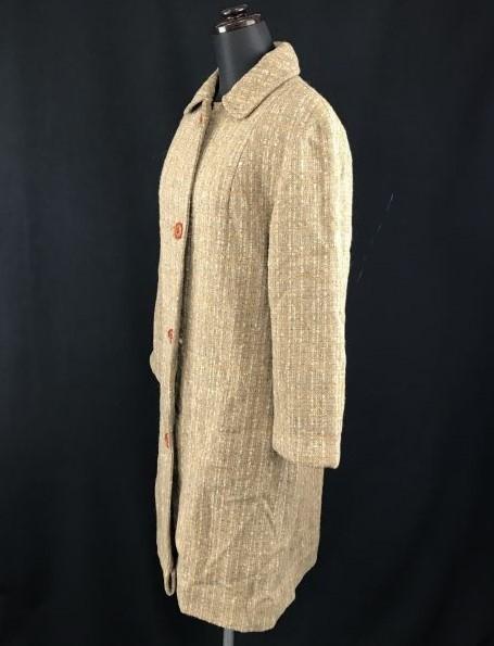PENDLETON 80-90-х Винтажное Пальто-баламакан из 100% шерсти Бежевое Женское M(ИСПОЛЬЗОВАЛ)