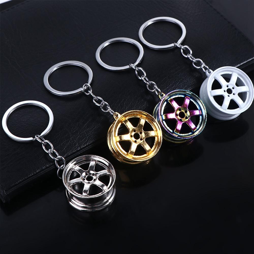 INS Car Wheel Keychain Zinc Zinc Alloy Tire Rim Key Holder Personality Bag Charms
