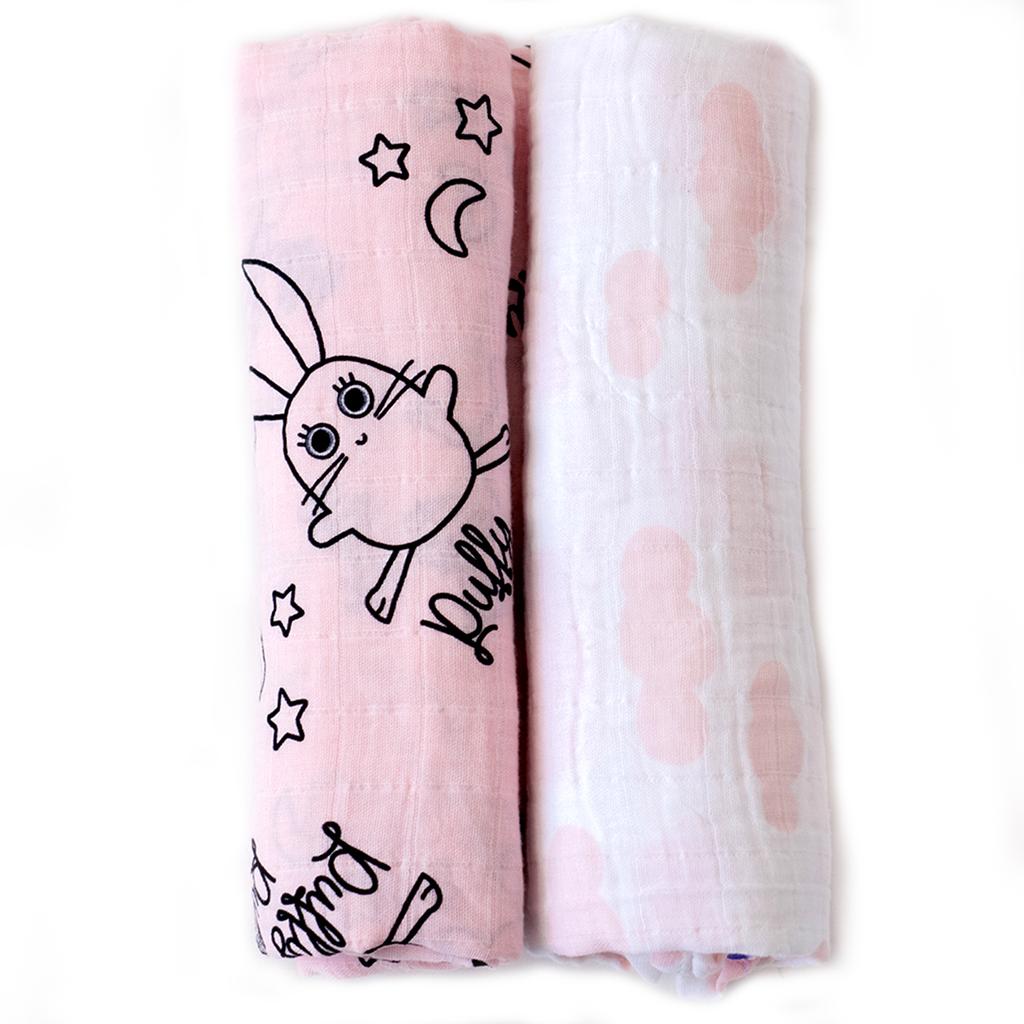 Milk&Moo Набор из 2 пеленальных одеял Chancin Baby Muslin, 100% хлопок, ультрамягкий