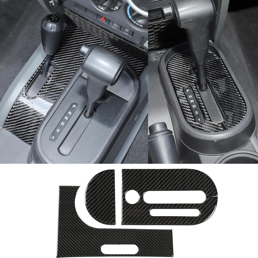 Car Gear Shift Panel Decoration Cover Stickers for Jeep Wrangler JK 2007 2008 2009 2010 Interior Accessories Real Carbon Fiber