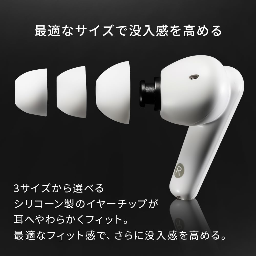 IRIS OHYAMA Wireless Earphones Bluetooth Active Noise Canceling ANC Earphones Up To 20 Hours of Continuous Playback IPX4 Waterproof Standard