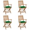 Day and Night - Day and Night Folding Garden Chairs 4 Units and Cushions Solid Acacia Wood