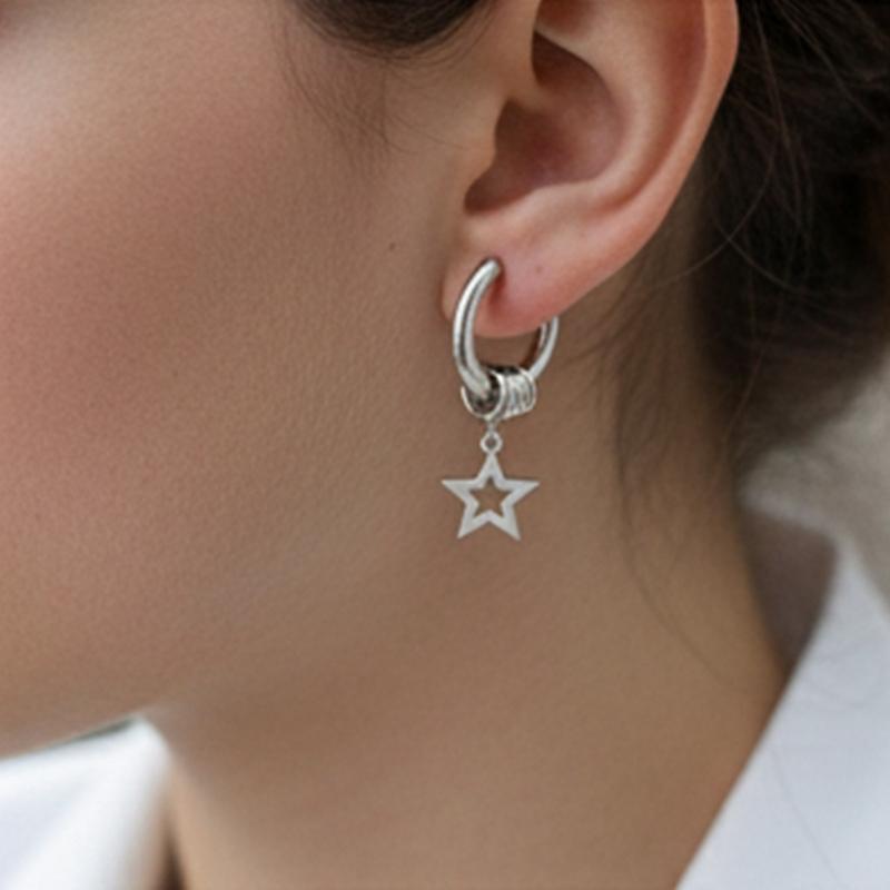 Модные Серьги Пятиконечная Звезда Сталь Гипоаллергенная Легкие Удобные Для Чувствительной Кожи
