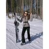 Зимний модный горнолыжный костюм с затягивающейся талией, с капюшоном, морозостойкий, универсальный, костюм с утеплителем из пуха и хлопка