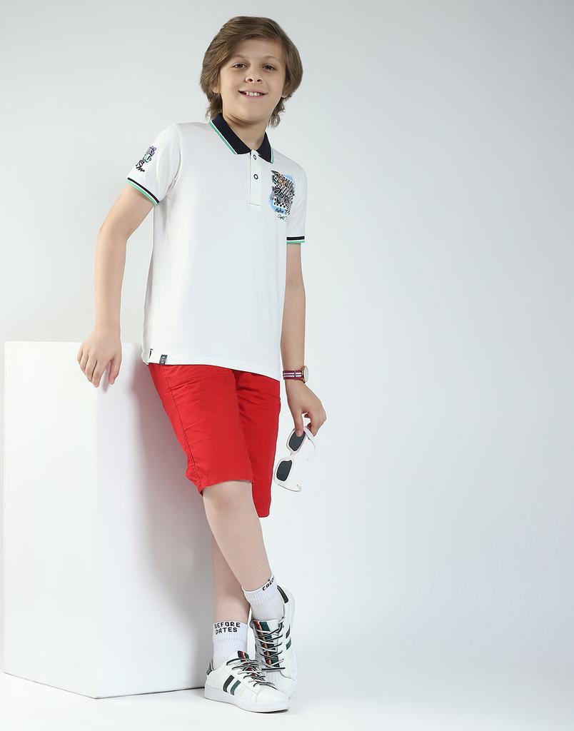 MONTE CARLO Boys's Regular Fit Printed Polo Half Sleeve T-Shirt