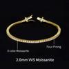MOB01 2mm-6.5mm Hip Hop D VVS1 Moissanite Tennis Bracelet 14k White Gold Plated 925 Sterling Silver Tennis Chain Bracelet