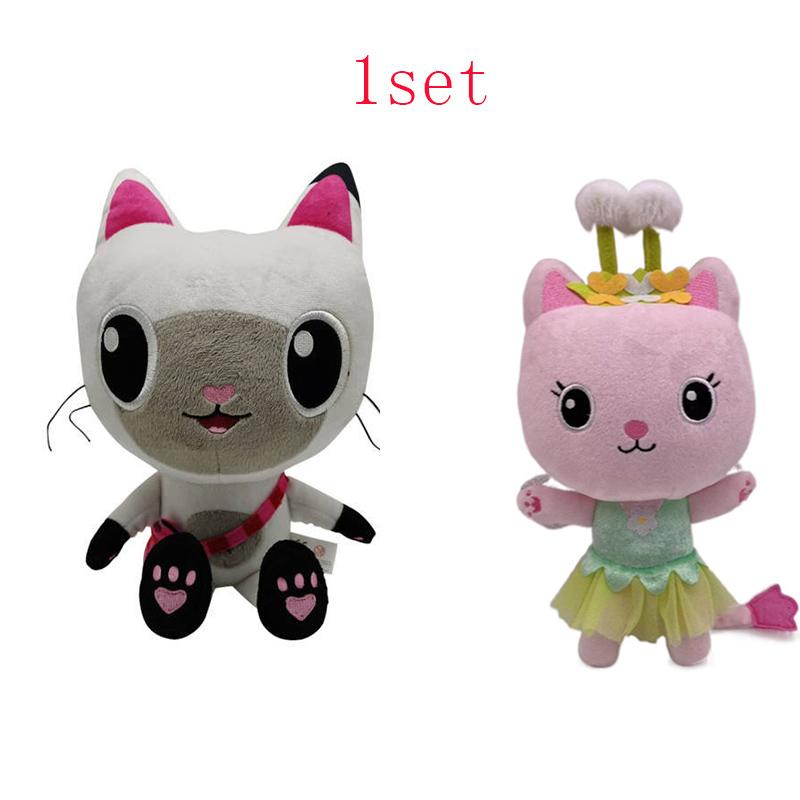 2pcs/lot Gabby's Dollhouse Plush Toy Mercat Mermaid Pandy Paw Cakey Kitty Fairy CatRat Stuffed Animal Plushie Doll Fan Girl Gift