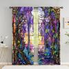 Wisteria curtain Beautiful wisteria plus sunset, a set of two sets, home bedroom living room curtain