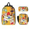 3 шт. Parappas Parappas мерч Набор рюкзаков для мальчика девочки Пеналы Наборы школьных сумок с ланч-боксом Для школьников Рюкзак