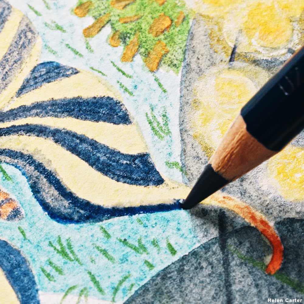 Набор акварельных карандашей Derwent Inktense Идеально подходит для ткани и текстуры дерева После высыхания Карандаши, 36 цветов (2301842), Рисование, Водостойкий