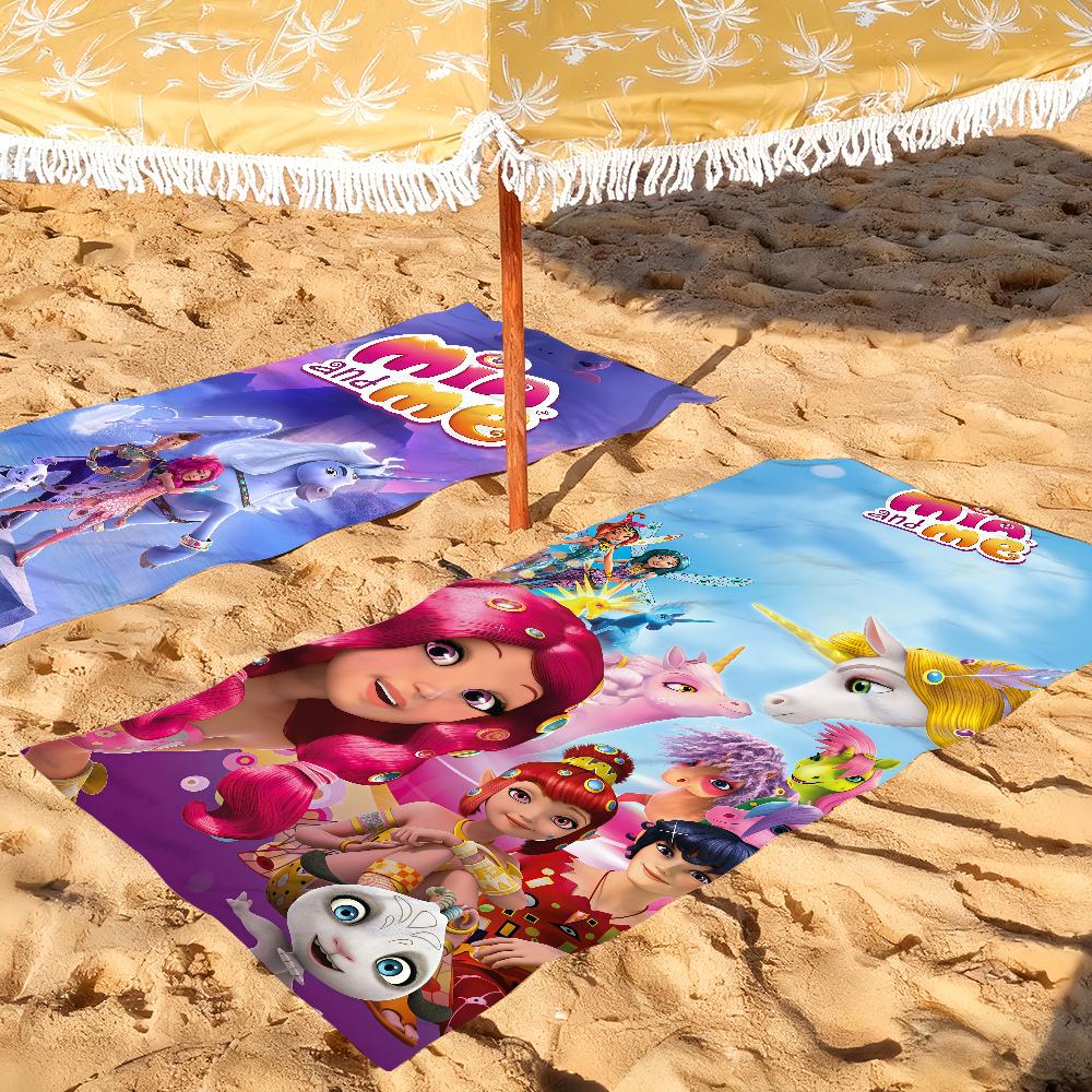 Cartoon M-Mia And M-Me Towel Drying Bath Towel Applicable To Light Swimming Camping Yoga Beach Out