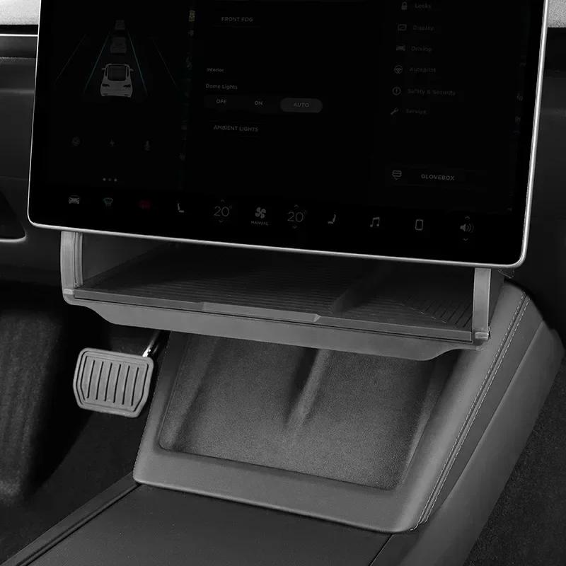 ALI1 Under Screen Storage Box for Tesla Model Y/3+ Highland Model Y juniper Central Control Hidden Storage Organizer Tray Accessories