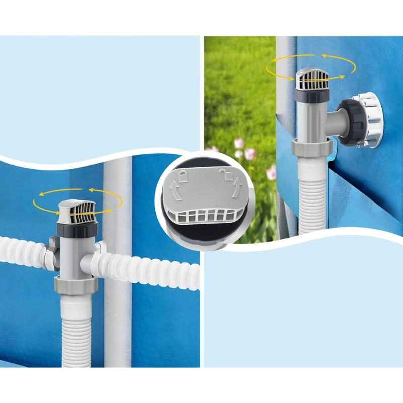 Pool Hose Plunger Valved Kit for Above Ground Swimming Pool Plunger Valved Replacement Parts for Filter Circulation