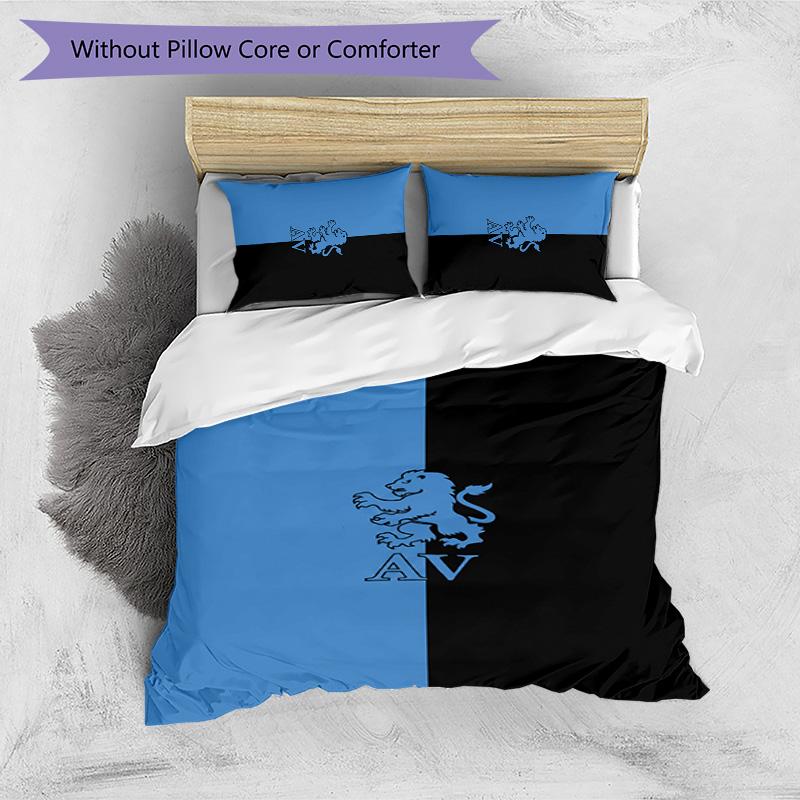 Aston Villa Football Printed 3 Pieces Bedding Set, Comfortable Skin Friendly Bedroom Duvet Cover Set